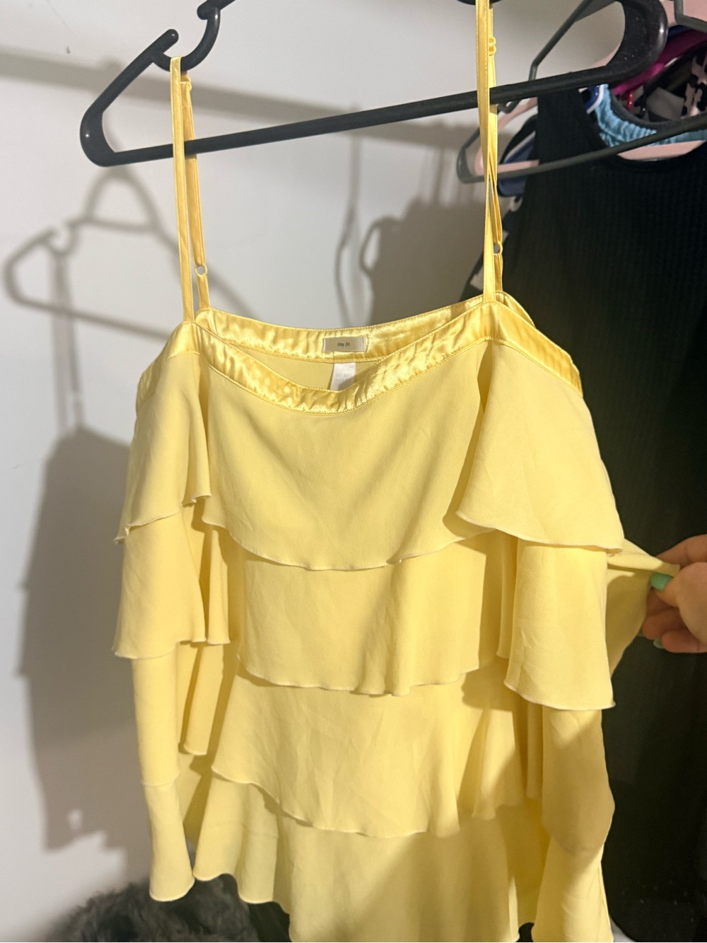 Old Navy Yellow Ruffle Spaghetti Strap Tank Top